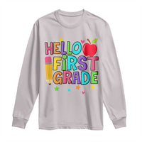 Hello First Grade Teacher Long Sleeve Shirt Back To School 1st Grade Team - Wonder Print Shop