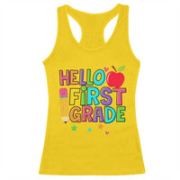 Hello First Grade Teacher Racerback Tank Top Back To School 1st Grade Team - Wonder Print Shop