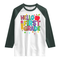 Hello First Grade Teacher Raglan Shirt Back To School 1st Grade Team - Wonder Print Shop
