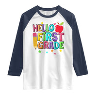 Hello First Grade Teacher Raglan Shirt Back To School 1st Grade Team - Wonder Print Shop