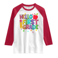Hello First Grade Teacher Raglan Shirt Back To School 1st Grade Team - Wonder Print Shop