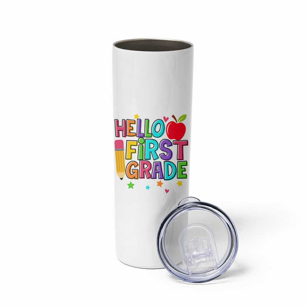 Hello First Grade Teacher Skinny Tumbler Back To School 1st Grade Team - Wonder Print Shop