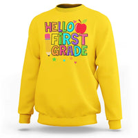Hello First Grade Teacher Sweatshirt Back To School 1st Grade Team - Wonder Print Shop