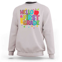 Hello First Grade Teacher Sweatshirt Back To School 1st Grade Team - Wonder Print Shop