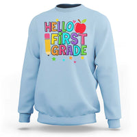 Hello First Grade Teacher Sweatshirt Back To School 1st Grade Team - Wonder Print Shop