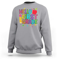 Hello First Grade Teacher Sweatshirt Back To School 1st Grade Team - Wonder Print Shop