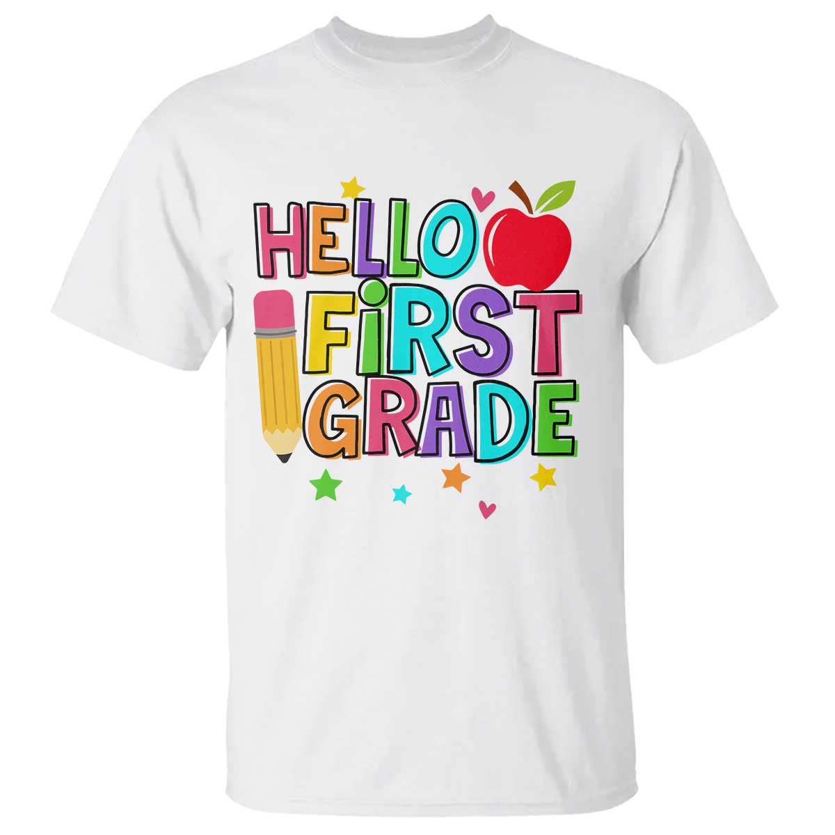 Hello First Grade Teacher T Shirt Back To School 1st Grade Team - Wonder Print Shop