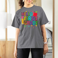 Hello First Grade Teacher T Shirt For Women Back To School 1st Grade Team - Wonder Print Shop