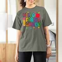 Hello First Grade Teacher T Shirt For Women Back To School 1st Grade Team - Wonder Print Shop