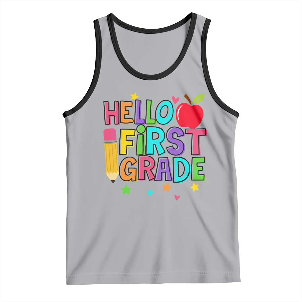 Hello First Grade Teacher Tank Top Back To School 1st Grade Team - Wonder Print Shop