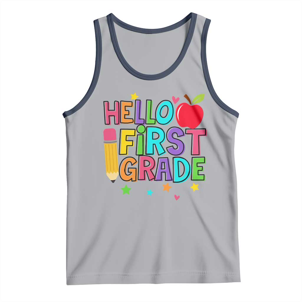 Hello First Grade Teacher Tank Top Back To School 1st Grade Team - Wonder Print Shop