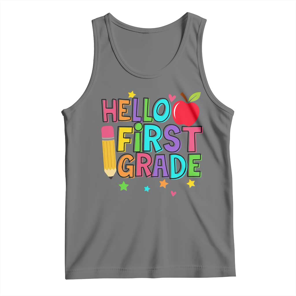 Hello First Grade Teacher Tank Top Back To School 1st Grade Team - Wonder Print Shop