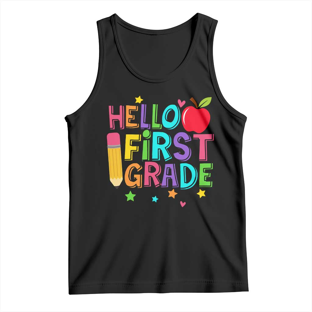 Hello First Grade Teacher Tank Top Back To School 1st Grade Team - Wonder Print Shop