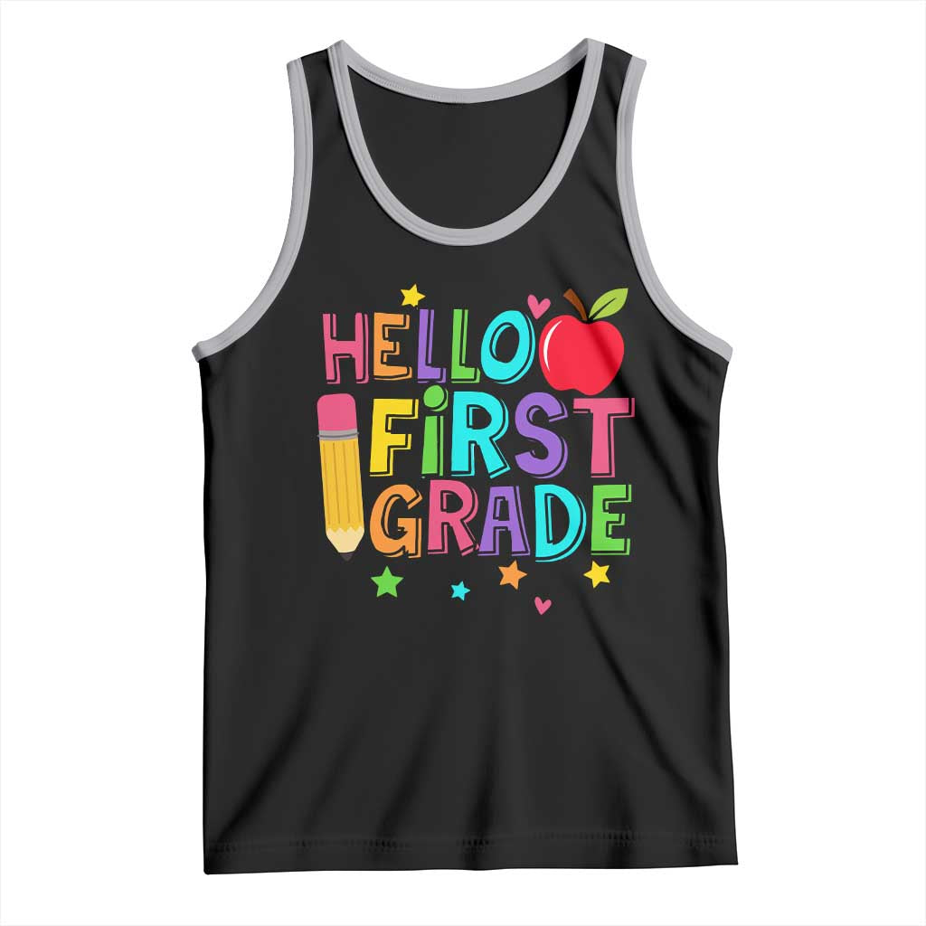 Hello First Grade Teacher Tank Top Back To School 1st Grade Team - Wonder Print Shop