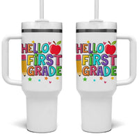 Hello First Grade Teacher Tumbler With Handle Back To School 1st Grade Team - Wonder Print Shop