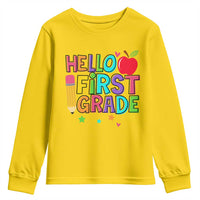 Hello First Grade Teacher Youth Sweatshirt Back To School 1st Grade Team - Wonder Print Shop
