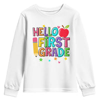 Hello First Grade Teacher Youth Sweatshirt Back To School 1st Grade Team - Wonder Print Shop