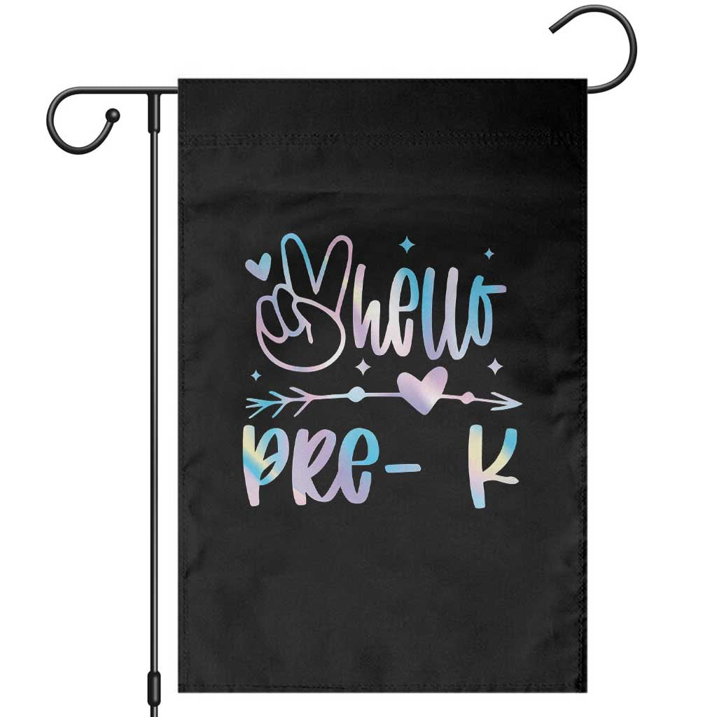 Hello Pre-k Garden Flag Back To School Cute Tie Dye - Wonder Print Shop