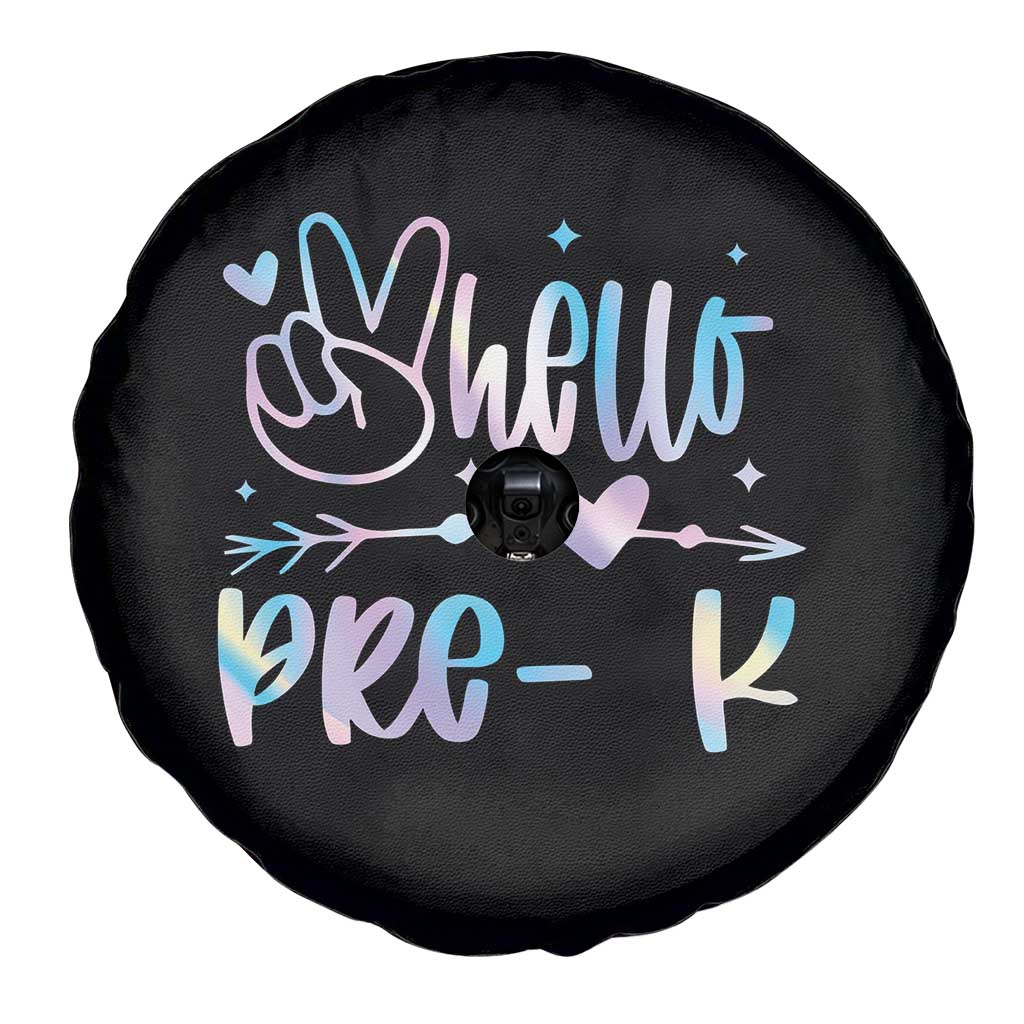 Hello Pre-k Spare Tire Cover Back To School Cute Tie Dye - Wonder Print Shop