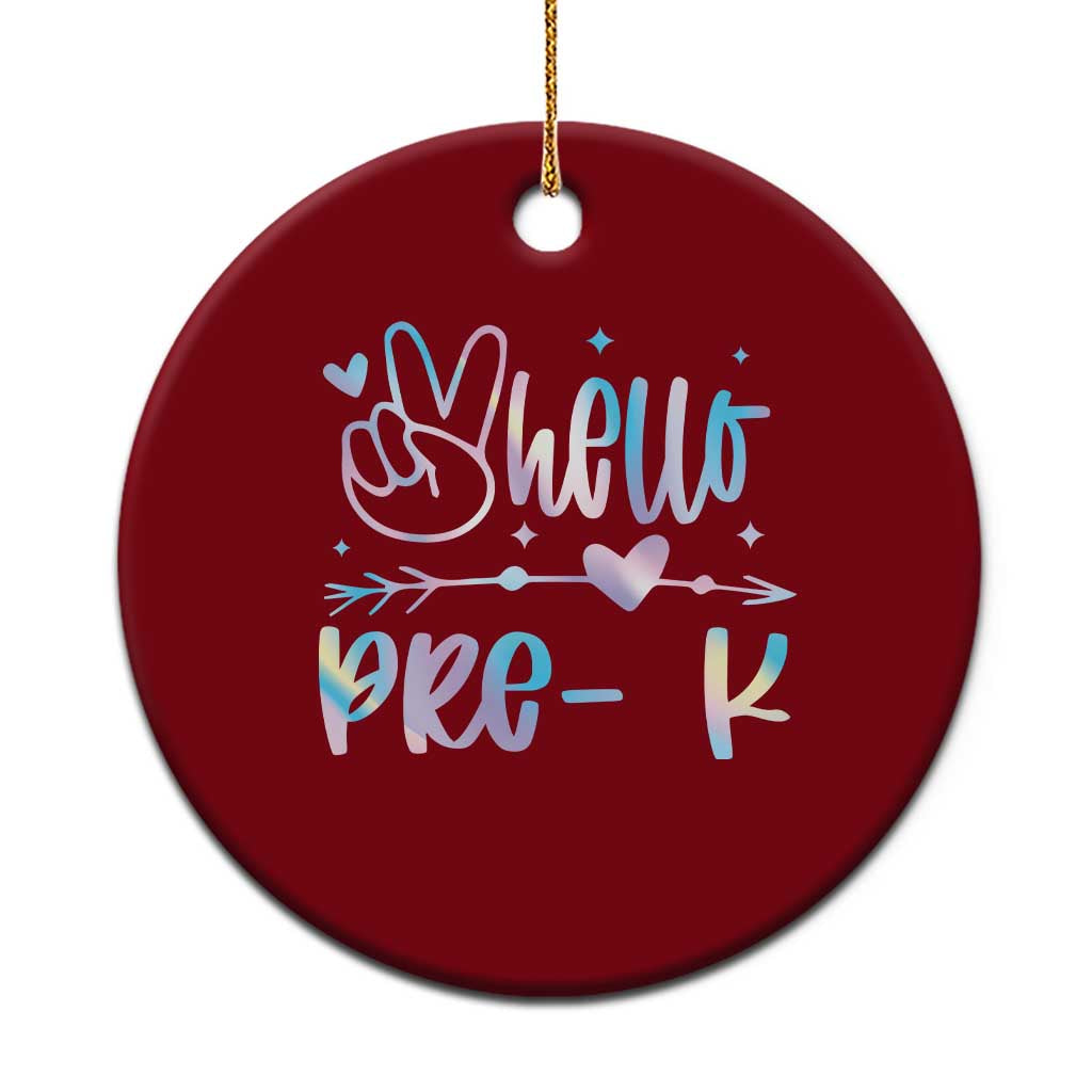 Hello Pre-k Ceramic Ornament Back To School Cute Tie Dye - Wonder Print Shop