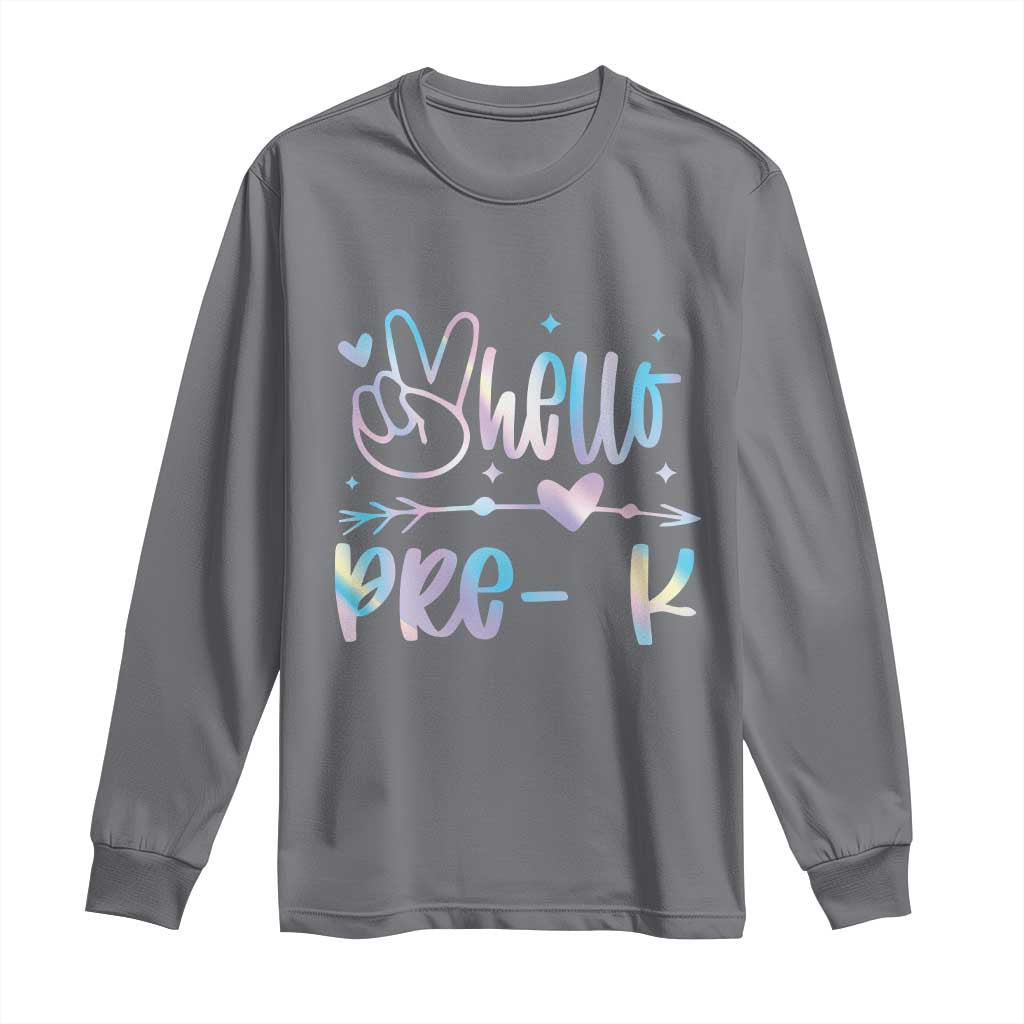 Hello Pre-k Long Sleeve Shirt Back To School Cute Tie Dye - Wonder Print Shop