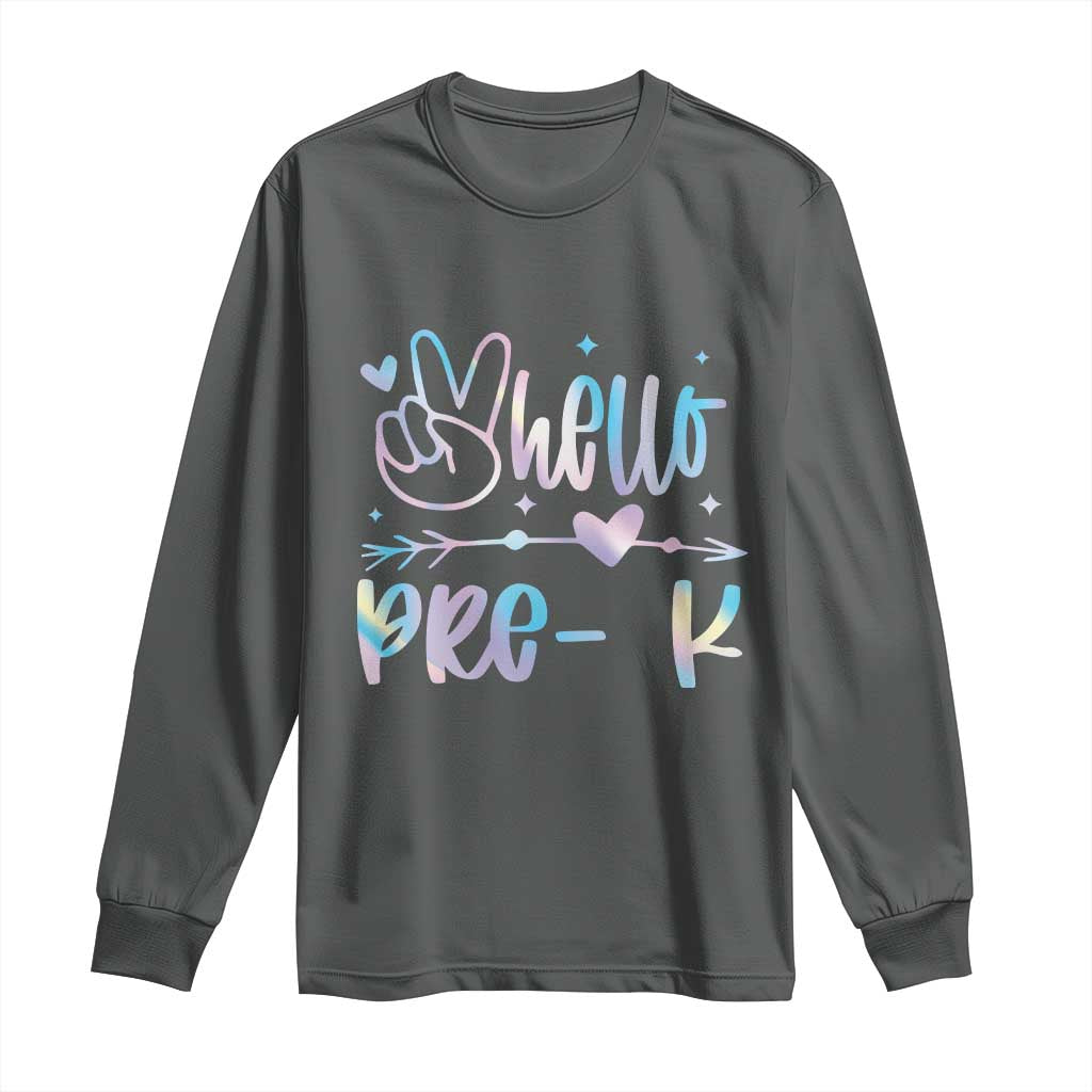Hello Pre-k Long Sleeve Shirt Back To School Cute Tie Dye - Wonder Print Shop