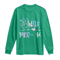 Hello Pre-k Long Sleeve Shirt Back To School Cute Tie Dye - Wonder Print Shop