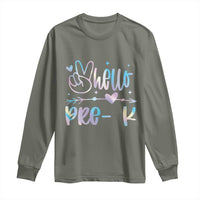 Hello Pre-k Long Sleeve Shirt Back To School Cute Tie Dye - Wonder Print Shop