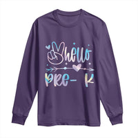 Hello Pre-k Long Sleeve Shirt Back To School Cute Tie Dye - Wonder Print Shop