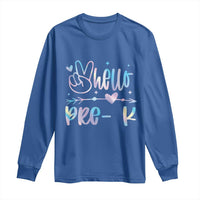Hello Pre-k Long Sleeve Shirt Back To School Cute Tie Dye - Wonder Print Shop