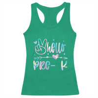 Hello Pre-k Racerback Tank Top Back To School Cute Tie Dye - Wonder Print Shop