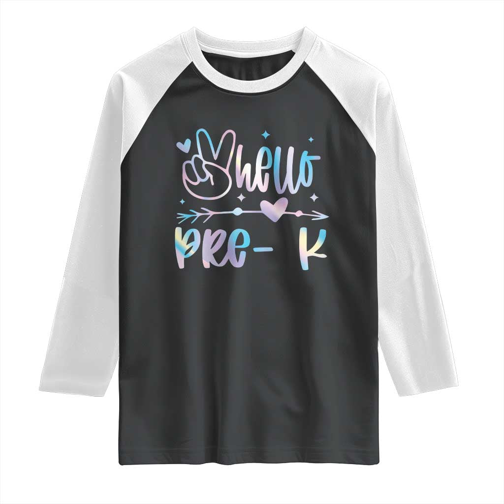 Hello Pre-k Raglan Shirt Back To School Cute Tie Dye - Wonder Print Shop