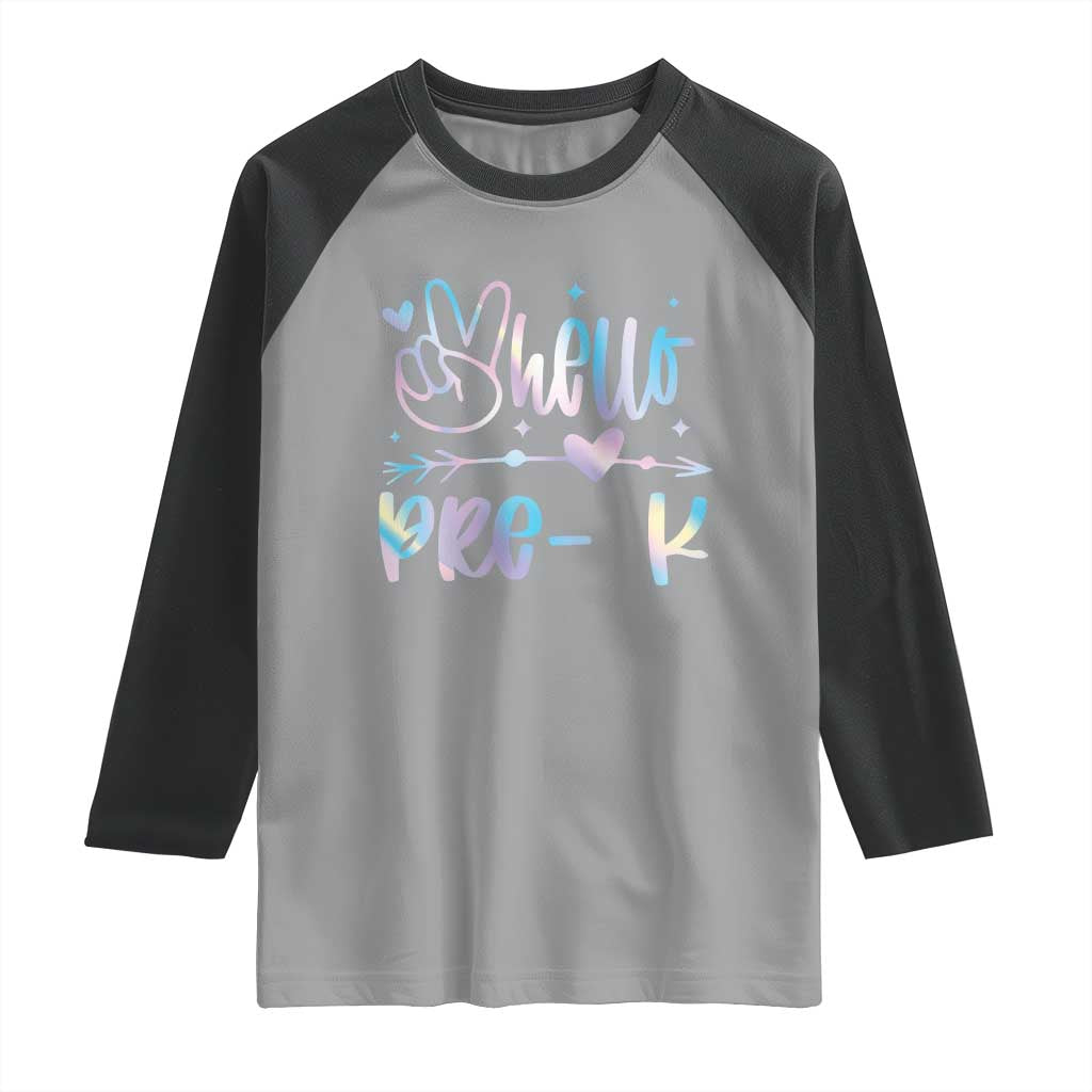 Hello Pre-k Raglan Shirt Back To School Cute Tie Dye - Wonder Print Shop
