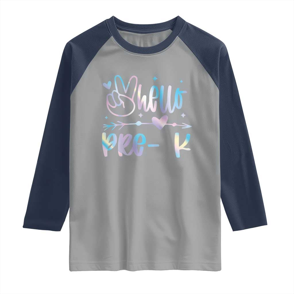 Hello Pre-k Raglan Shirt Back To School Cute Tie Dye - Wonder Print Shop