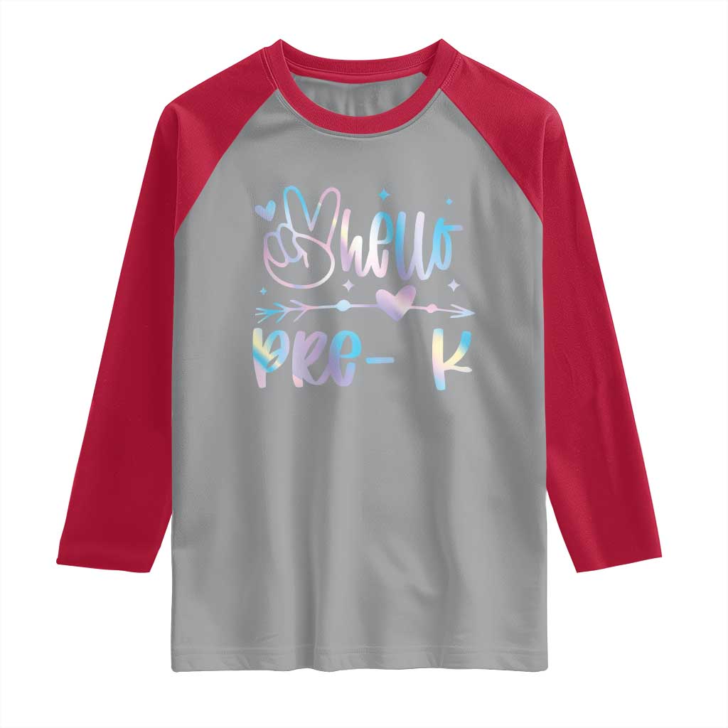 Hello Pre-k Raglan Shirt Back To School Cute Tie Dye - Wonder Print Shop