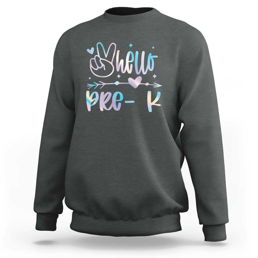 Hello Pre-k Sweatshirt Back To School Cute Tie Dye - Wonder Print Shop