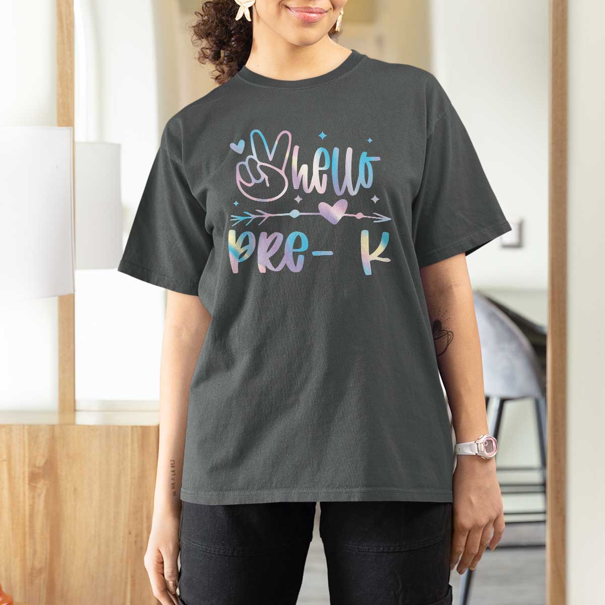 Hello Pre-k T Shirt For Women Back To School Cute Tie Dye - Wonder Print Shop