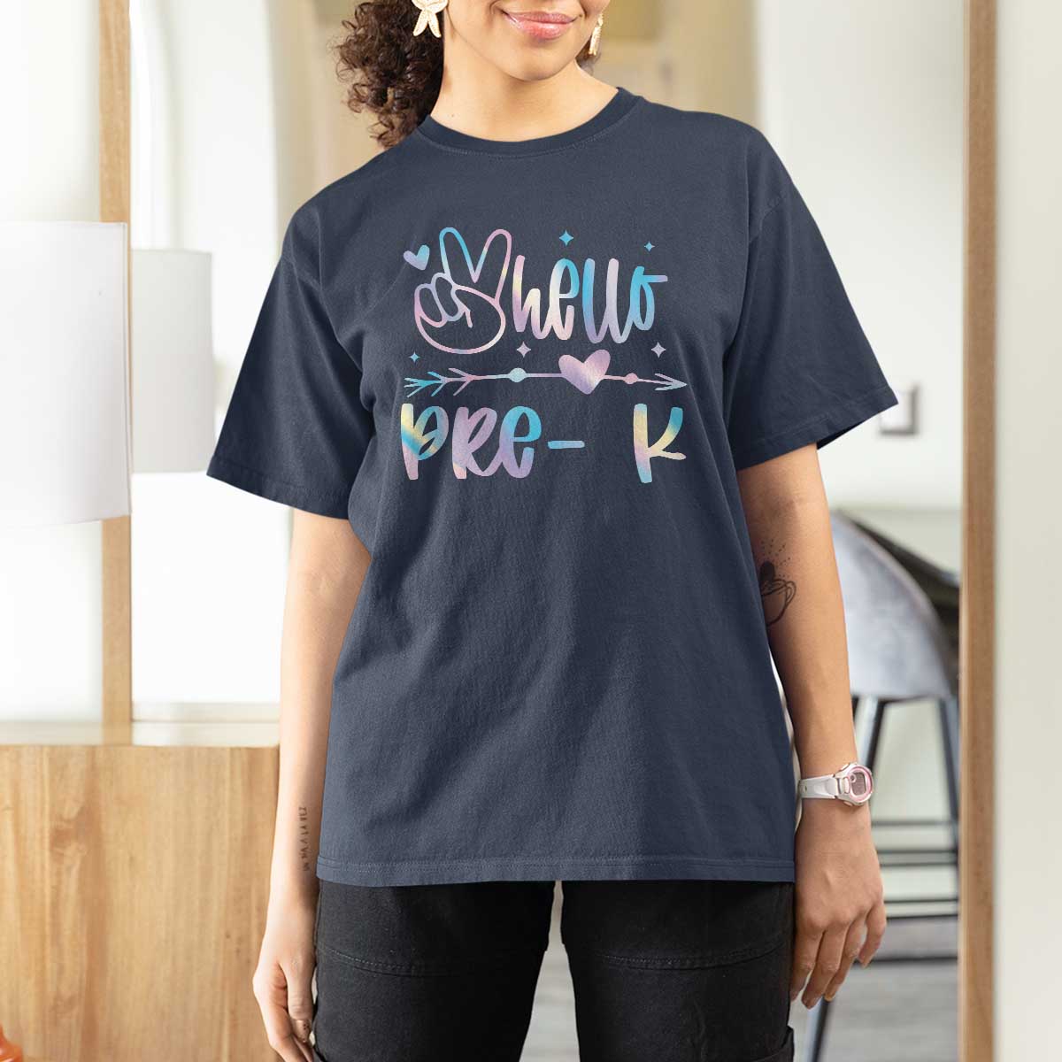 Hello Pre-k T Shirt For Women Back To School Cute Tie Dye - Wonder Print Shop