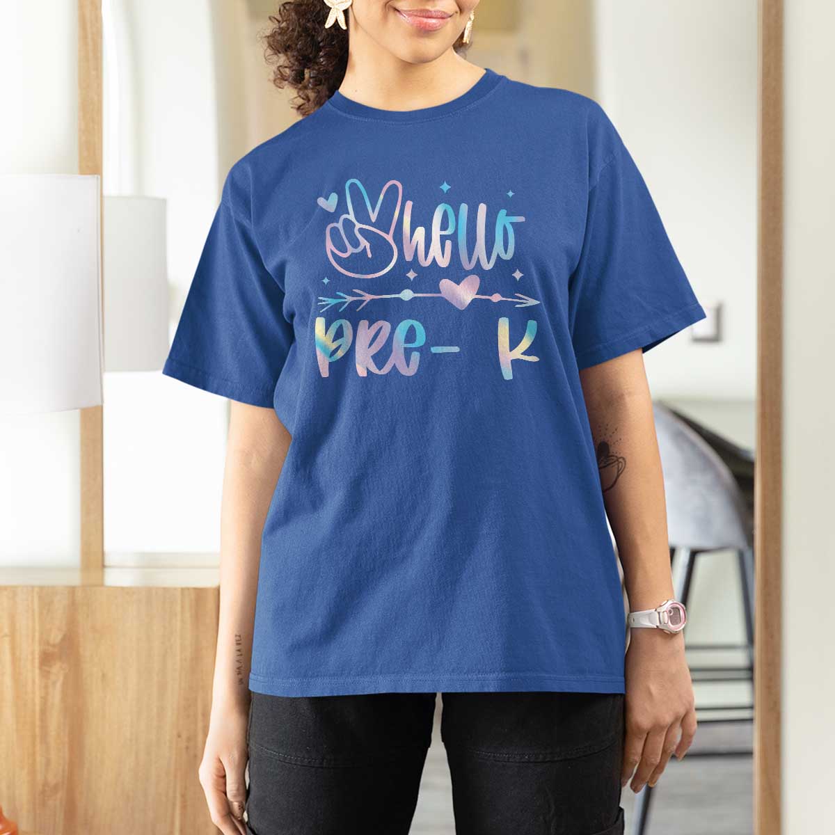 Hello Pre-k T Shirt For Women Back To School Cute Tie Dye - Wonder Print Shop