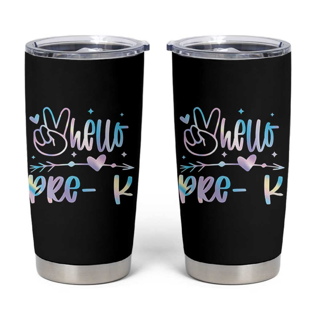 Hello Pre-k Tumbler Cup Back To School Cute Tie Dye - Wonder Print Shop