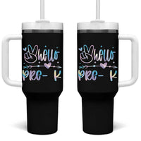 Hello Pre-k Tumbler With Handle Back To School Cute Tie Dye - Wonder Print Shop