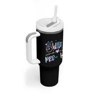 Hello Pre-k Tumbler With Handle Back To School Cute Tie Dye - Wonder Print Shop