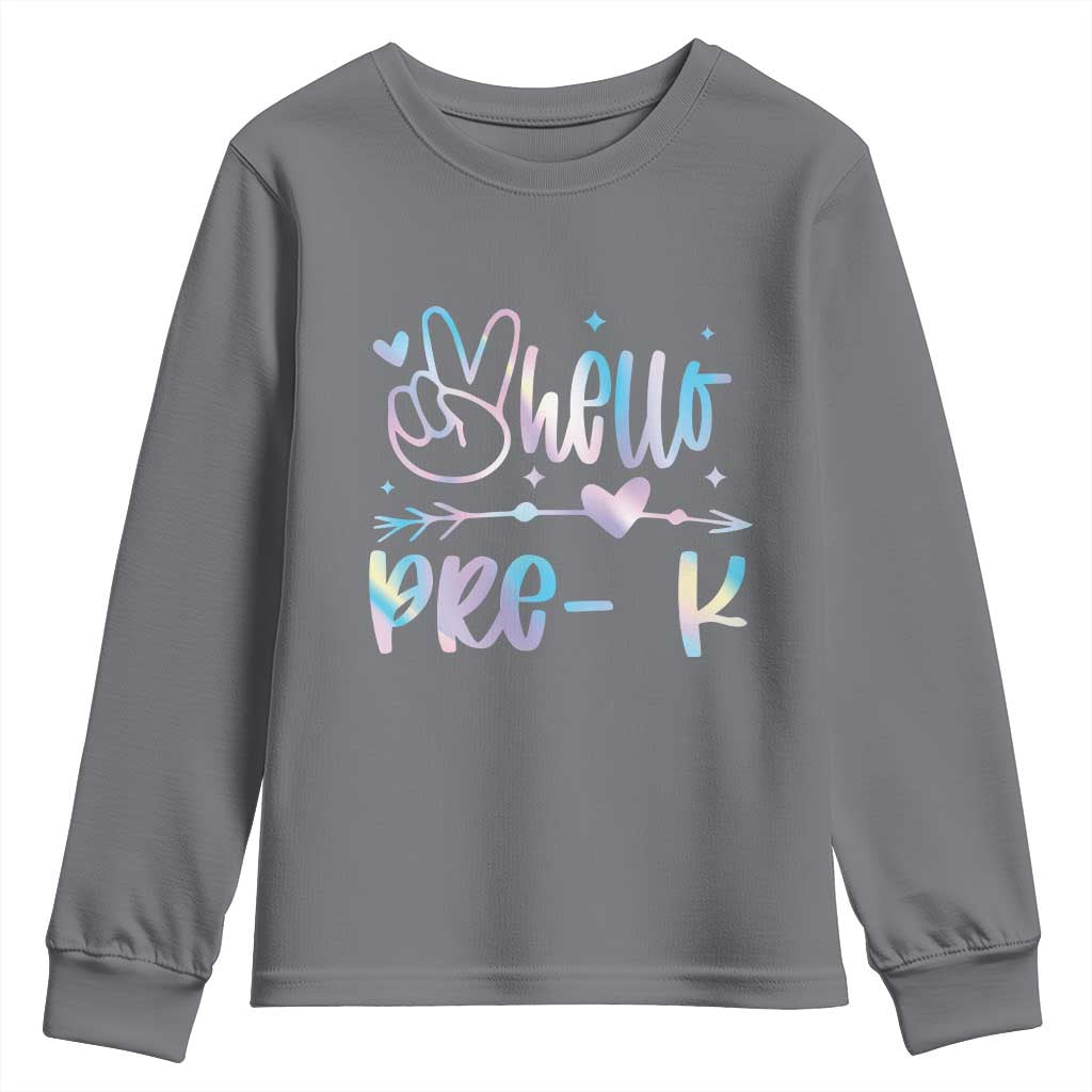 Hello Pre-k Youth Sweatshirt Back To School Cute Tie Dye - Wonder Print Shop
