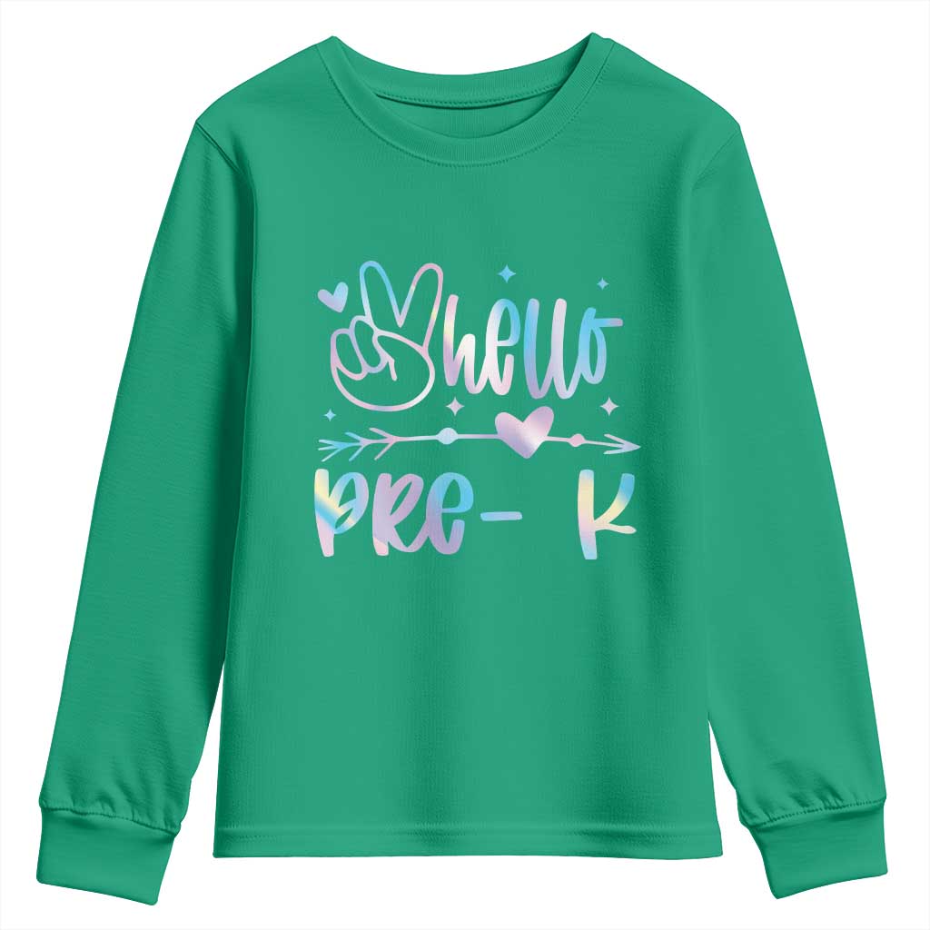 Hello Pre-k Youth Sweatshirt Back To School Cute Tie Dye - Wonder Print Shop