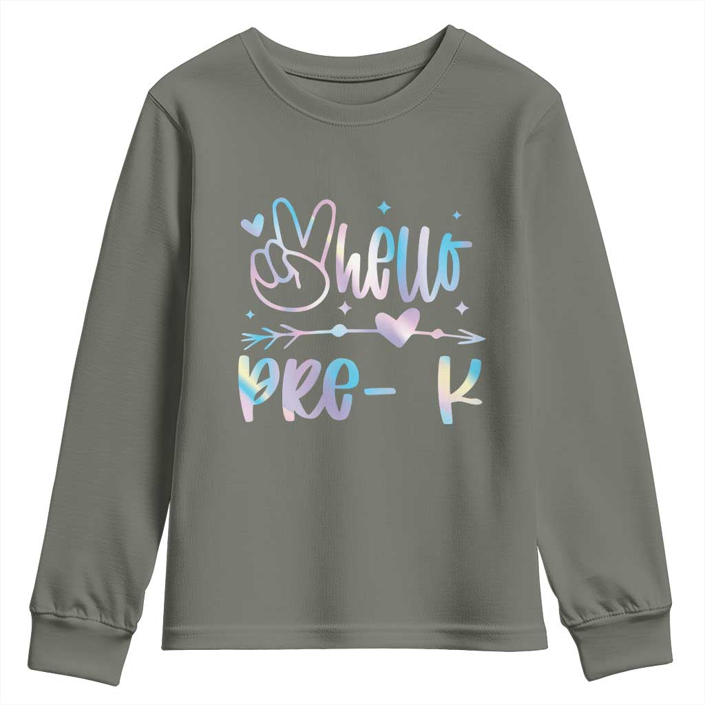 Hello Pre-k Youth Sweatshirt Back To School Cute Tie Dye - Wonder Print Shop