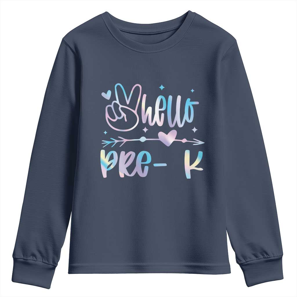 Hello Pre-k Youth Sweatshirt Back To School Cute Tie Dye - Wonder Print Shop