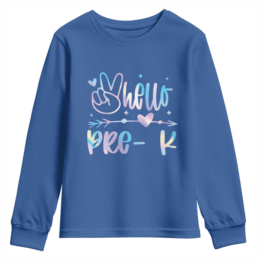 Hello Pre-k Youth Sweatshirt Back To School Cute Tie Dye - Wonder Print Shop