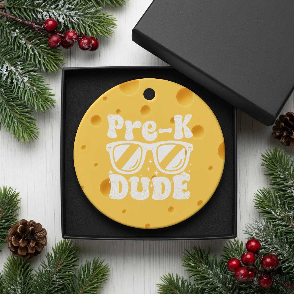Pre-k Dude Ceramic Ornament Funny Back to School First Day of Preschool - Wonder Print Shop