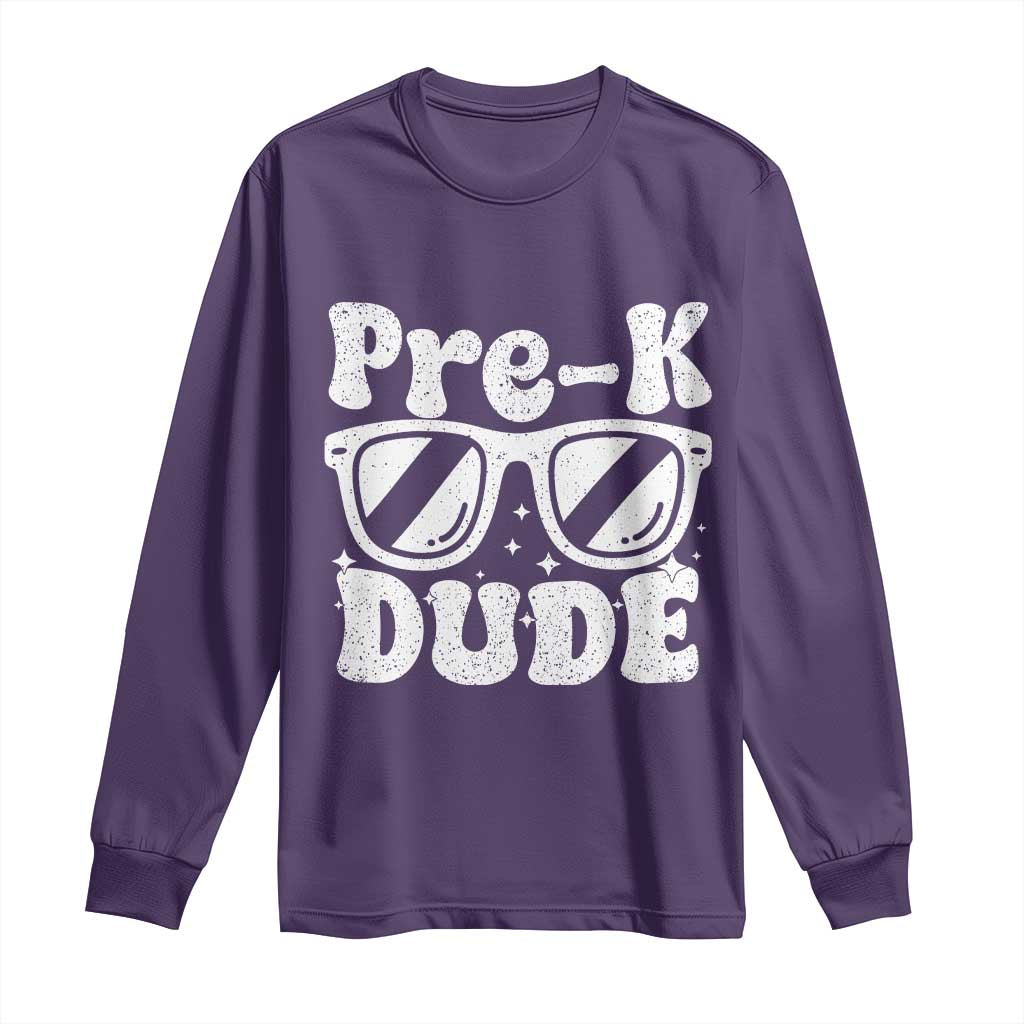 Pre-k Dude Long Sleeve Shirt Funny Back to School First Day of Preschool - Wonder Print Shop