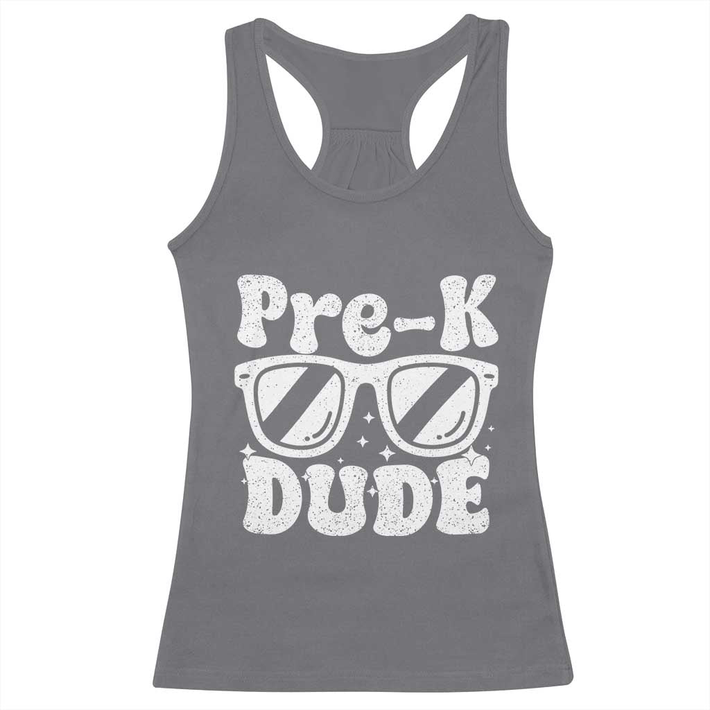 Pre-k Dude Racerback Tank Top Funny Back to School First Day of Preschool - Wonder Print Shop
